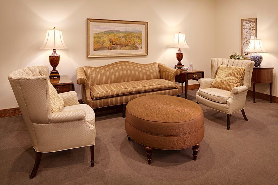 Seating area in Maple Room at Morris-Baker Funeral Home & Cremation Services location in Johnson City, TN.