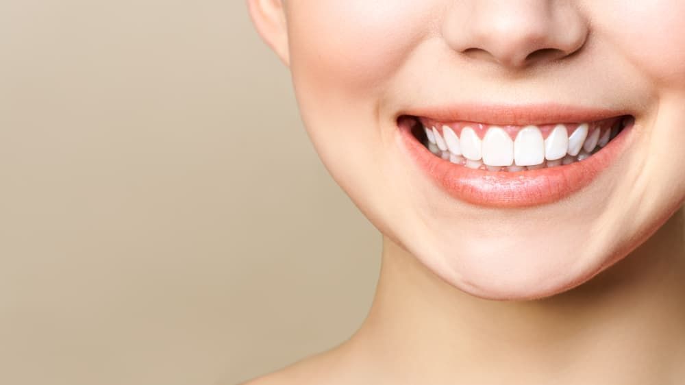 A Close Up of a Woman's Smile With White Teeth — Advanced Dental Southern Highlands in Moss Vale, NSW