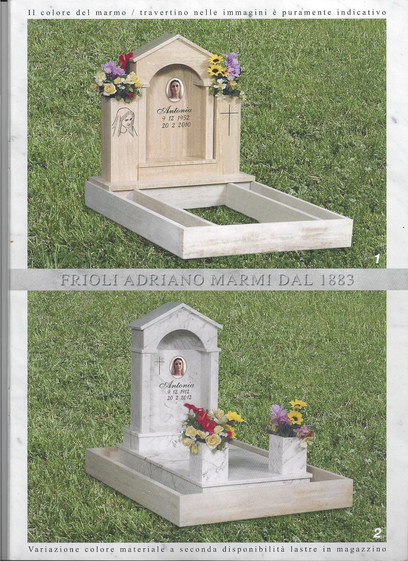 lapide in marmo e travertino