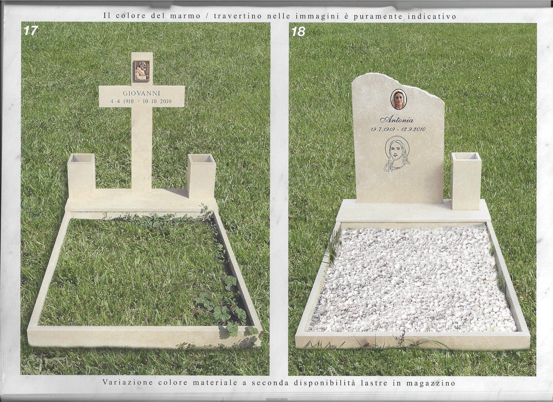 lapidi in marmo con decorazioni