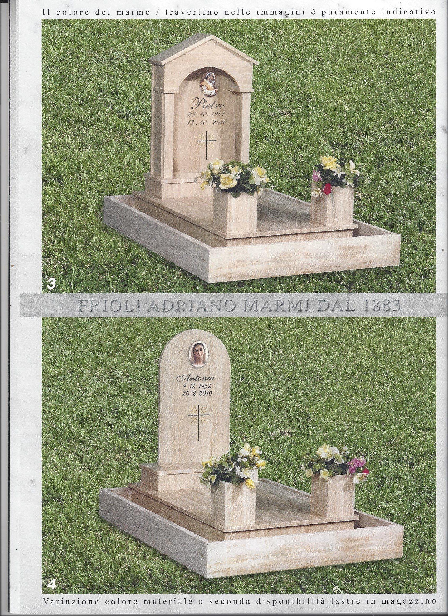 monumenti tombali in travertino e marmo