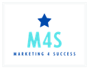 Logo: Blue star above turquoise 