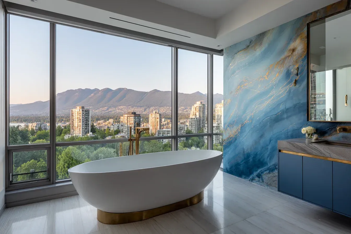 Bathroom renovation Burnaby BC including subway tile shower walls, recessed lighting, and upgraded chrome faucets.
Bathroom remodel Burnaby with hex tile floors, floating vanities, LED accent lights, and stone shower niches.
Burnaby bathroom renovation specialists replacing bathtubs, installing quartz counters, and upgrading wall tile surrounds.