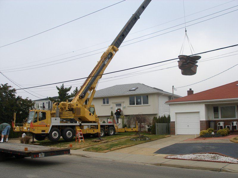 70 Ton Grove Placing A Prefabricated Pool Over A House In Island Park