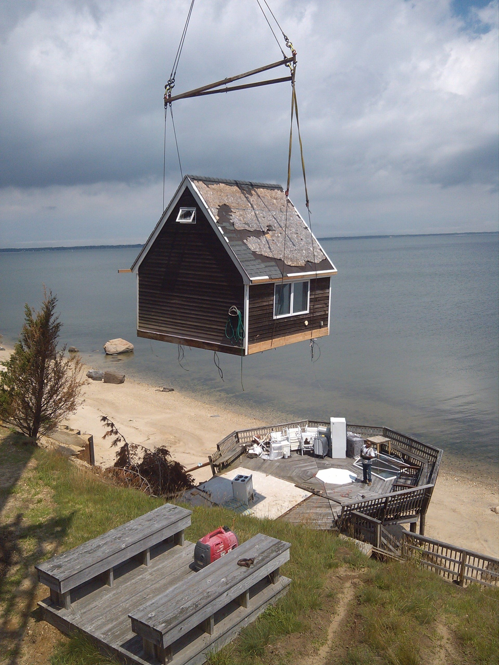 Removing a Cabana For Repair In Hampton Bays