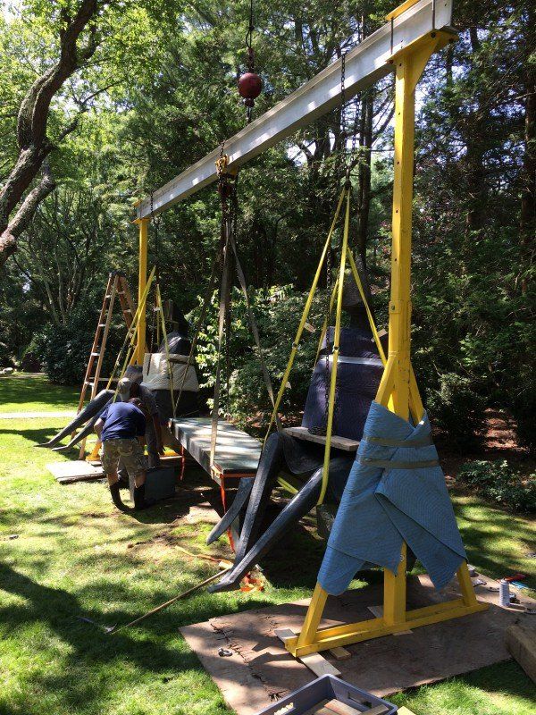 Gantry Setup For Sculpture Restoration In Montauk