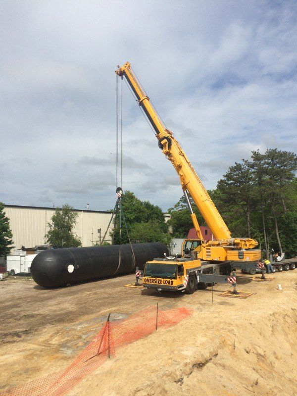 Setting A 50,000 lb Propane Tank in Hampton Bays