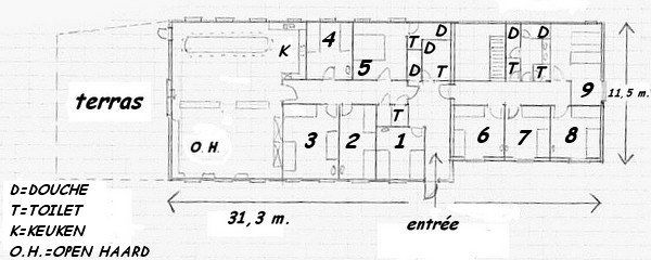 Plattegrond groepsverblijf eifel