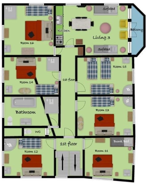 Indeling voor huis 70 personen