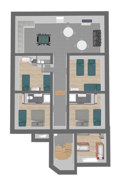plattegrond van 2e etage