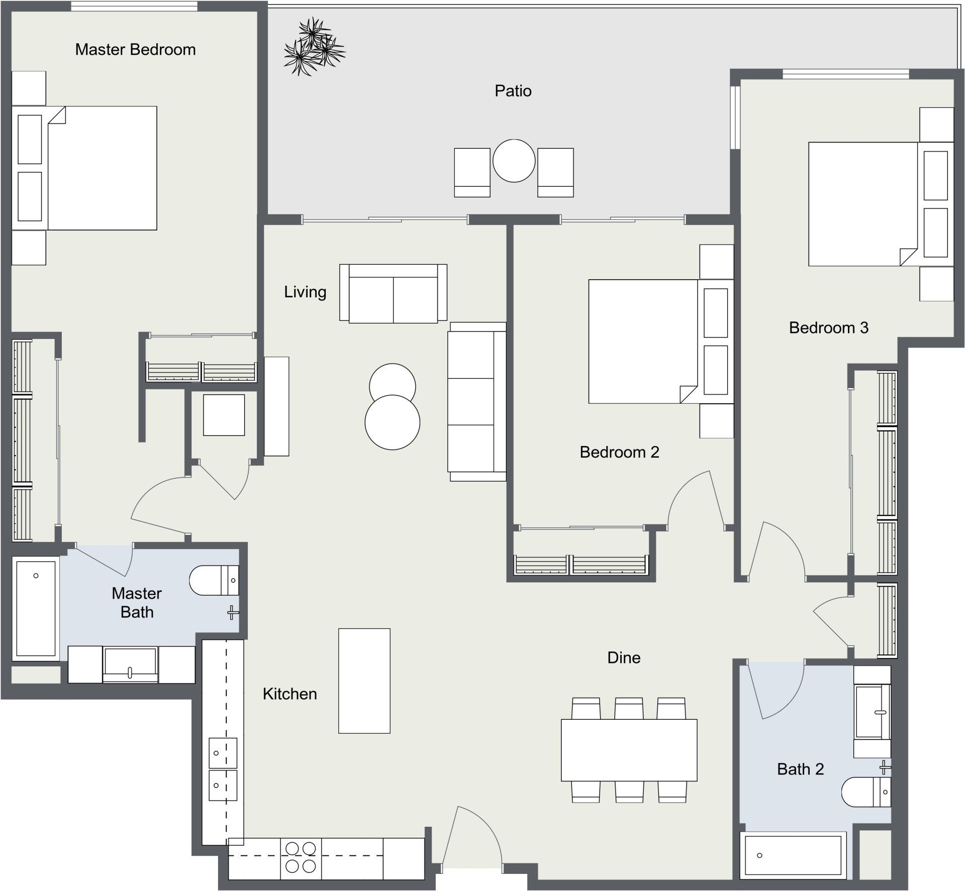 2 Bedroom Floor Plan