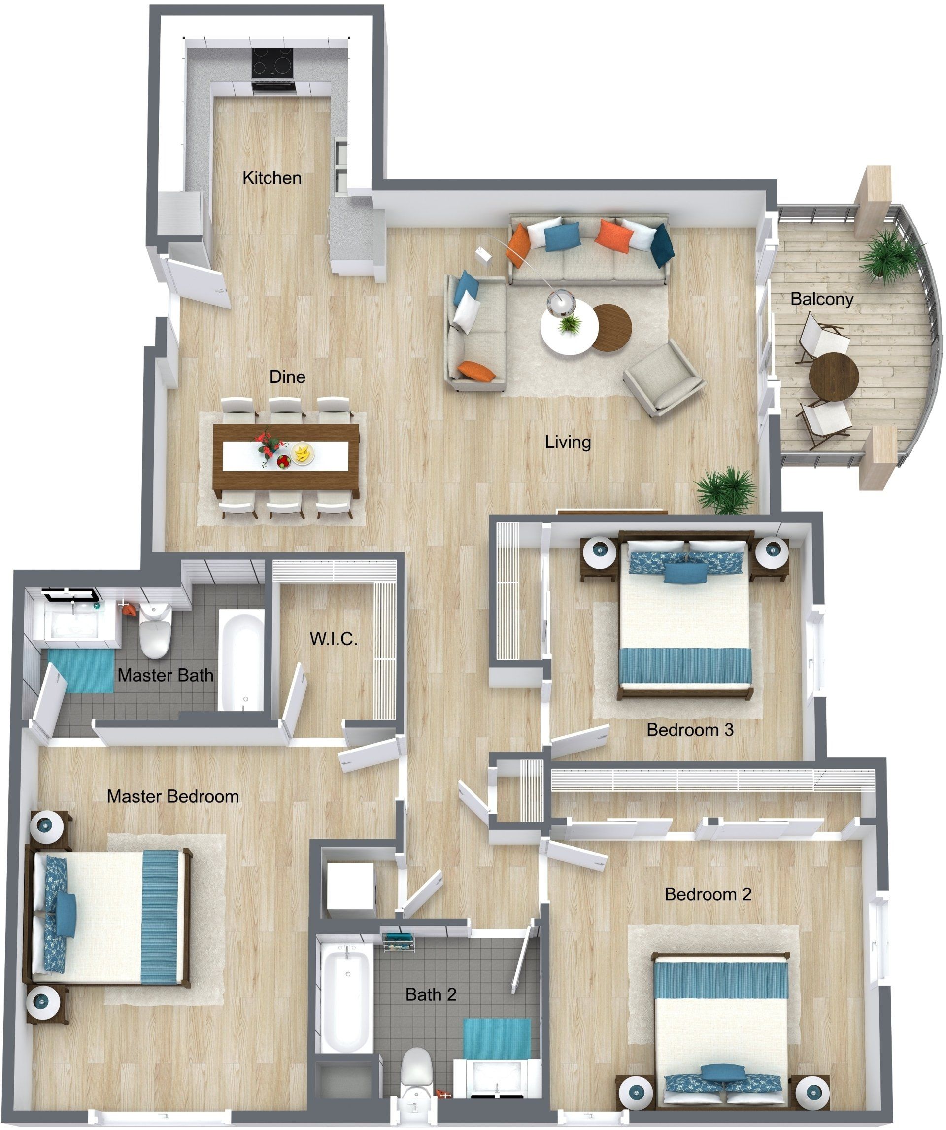 3 Bedroom Floor Plan