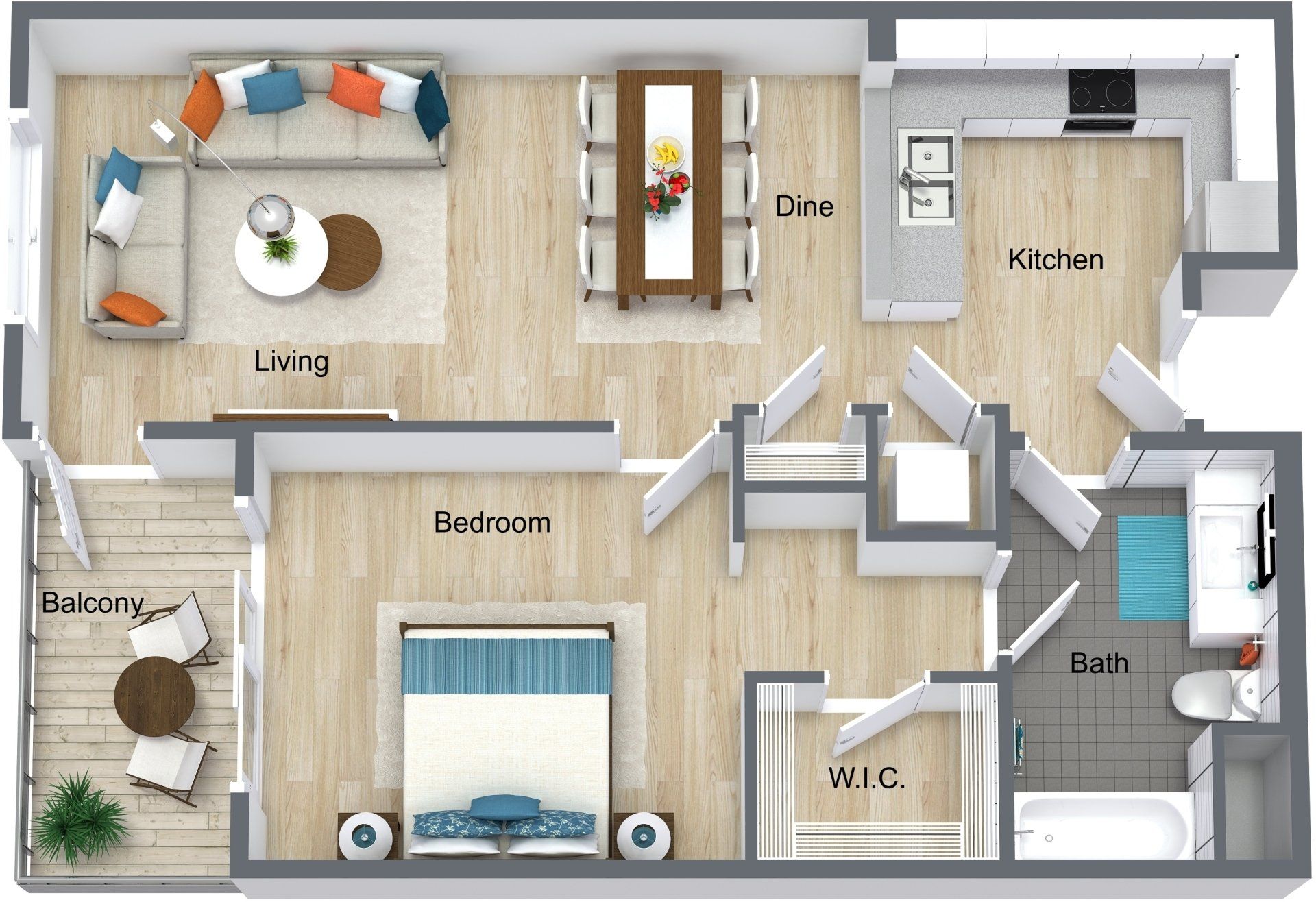 1 Bedroom Floor Plan