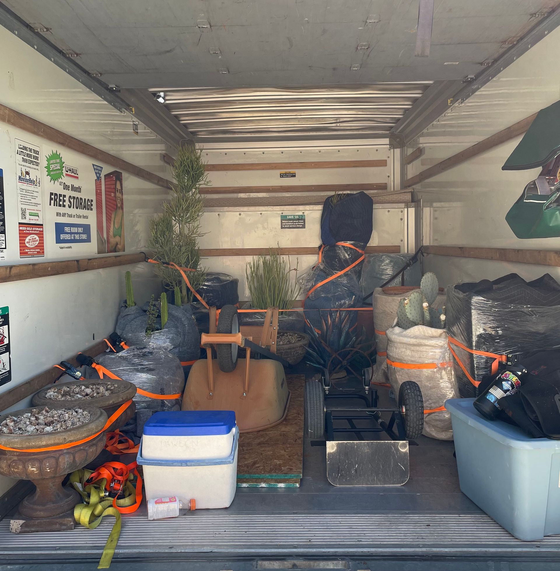 The back of a truck with a sign that says freeway on it