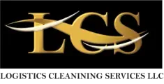 The logo for logistics cleaning services llc is black and gold.