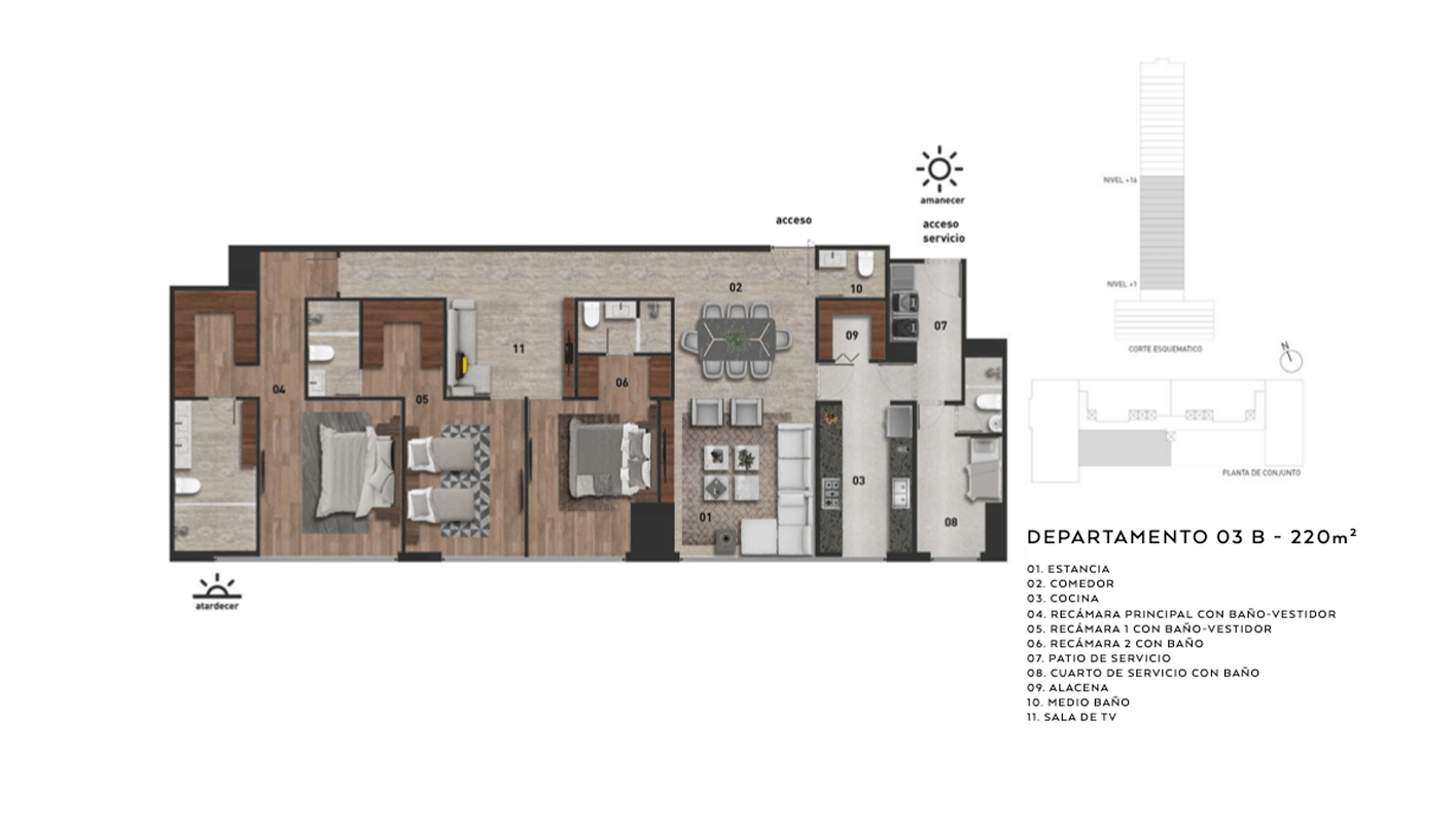 departamento serena 220 metros cuadrados