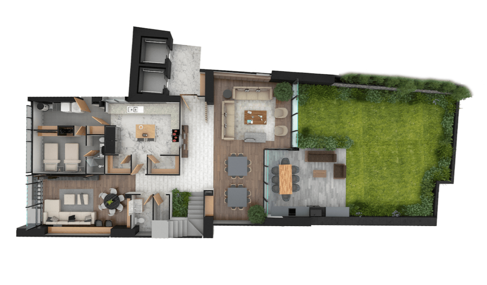 Garden house 489 m2 con jardín