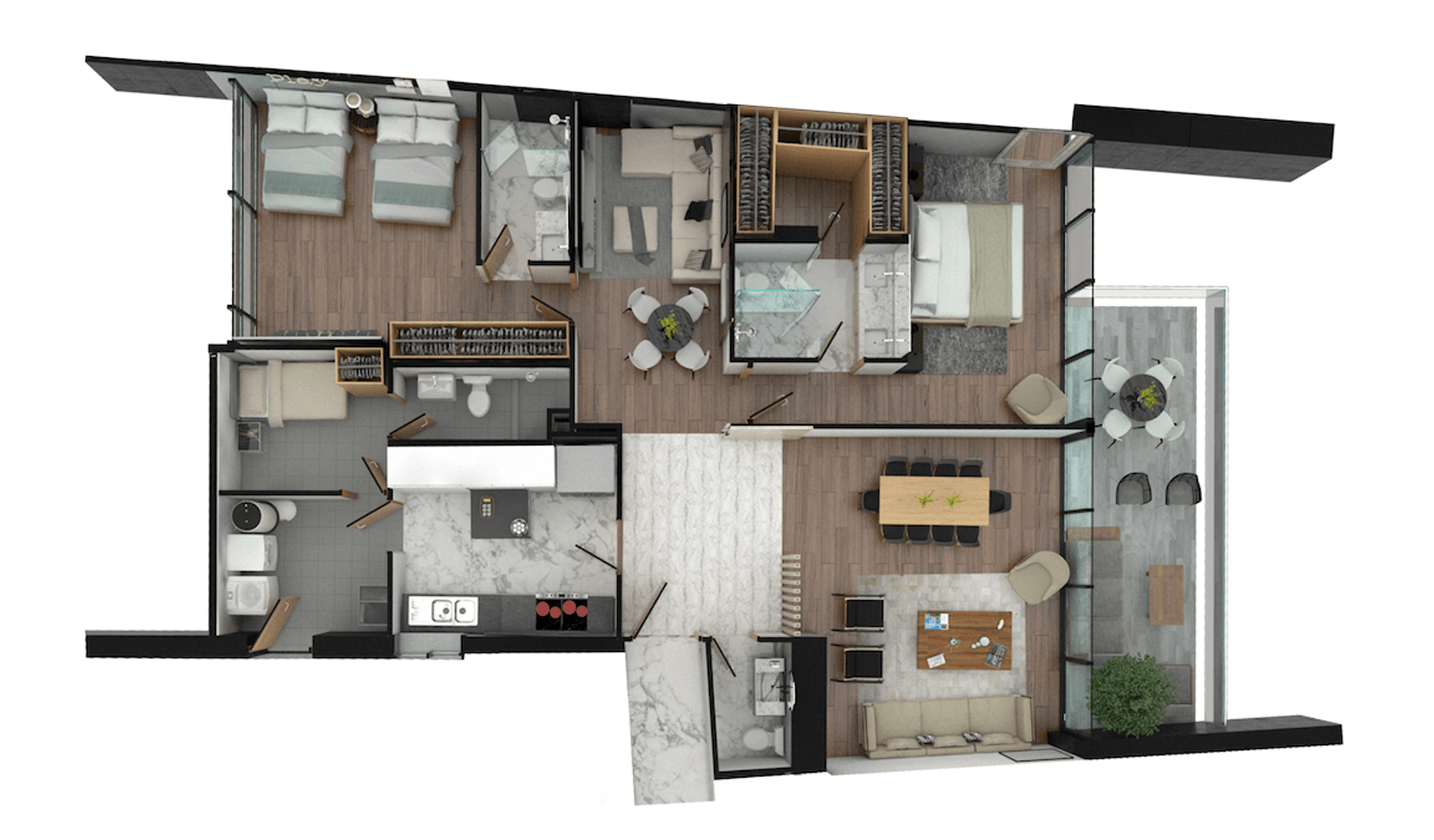 departamento de 169m2 con terraza - aurea