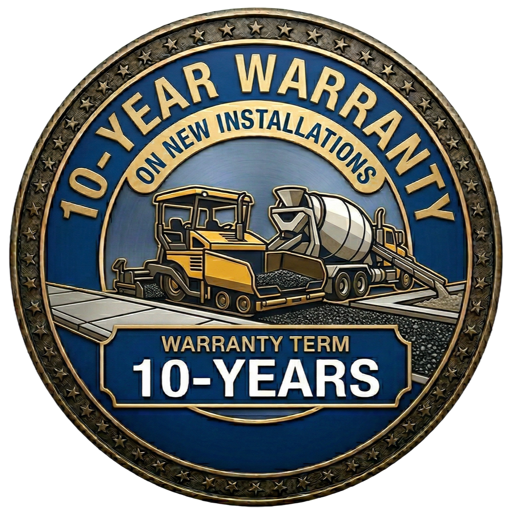 Circular emblem with gold text 