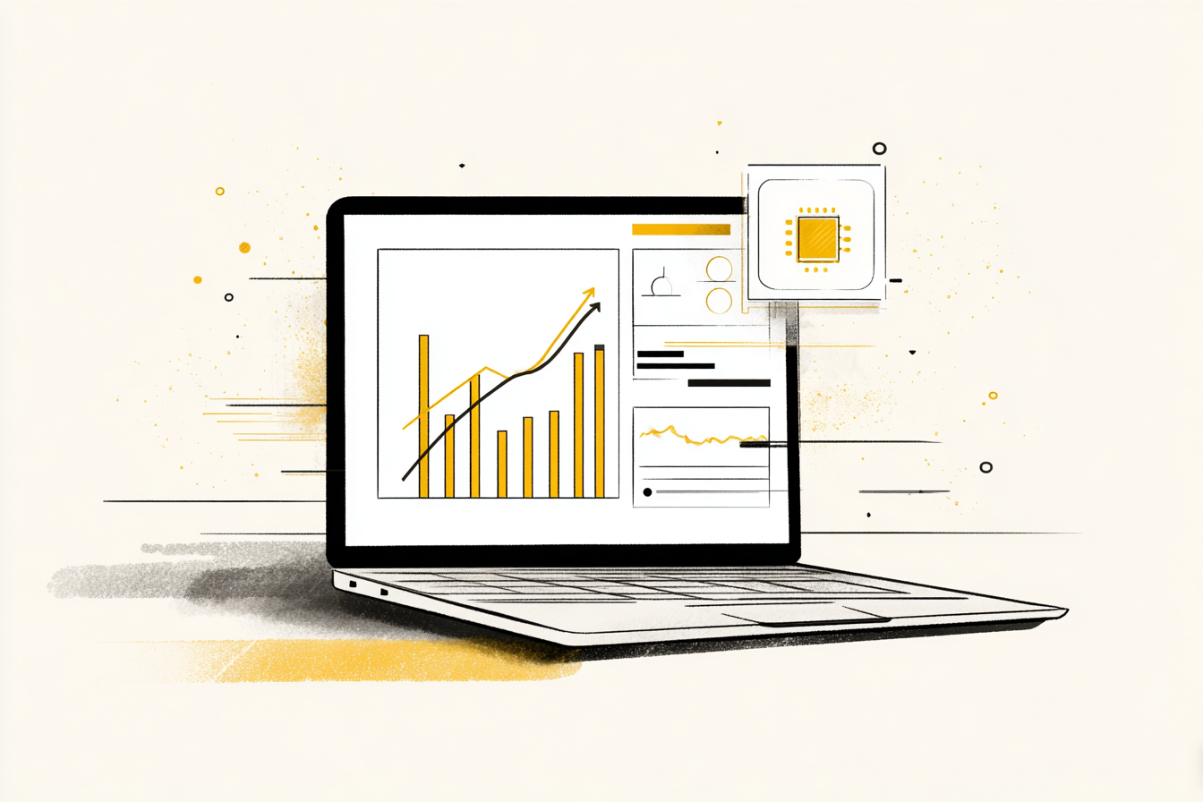 AI tools automating SEO tasks on a laptop screen