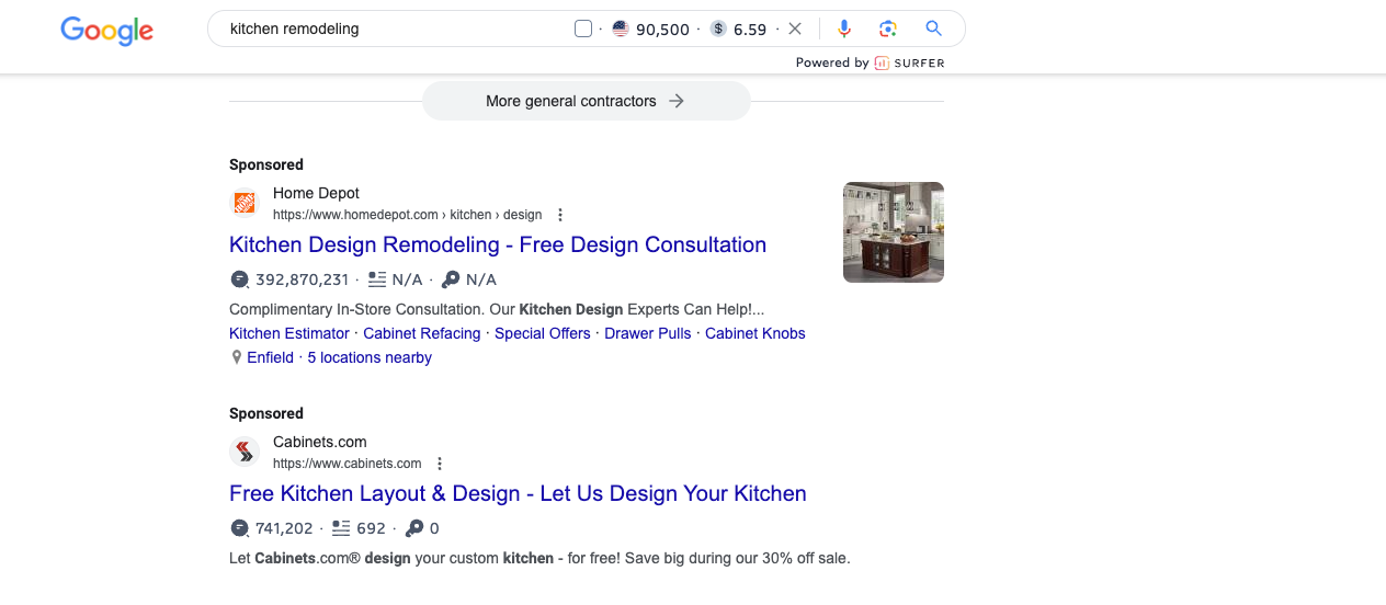 google ads sponsored search