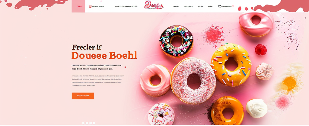 hero section for a website design for a new donut shop