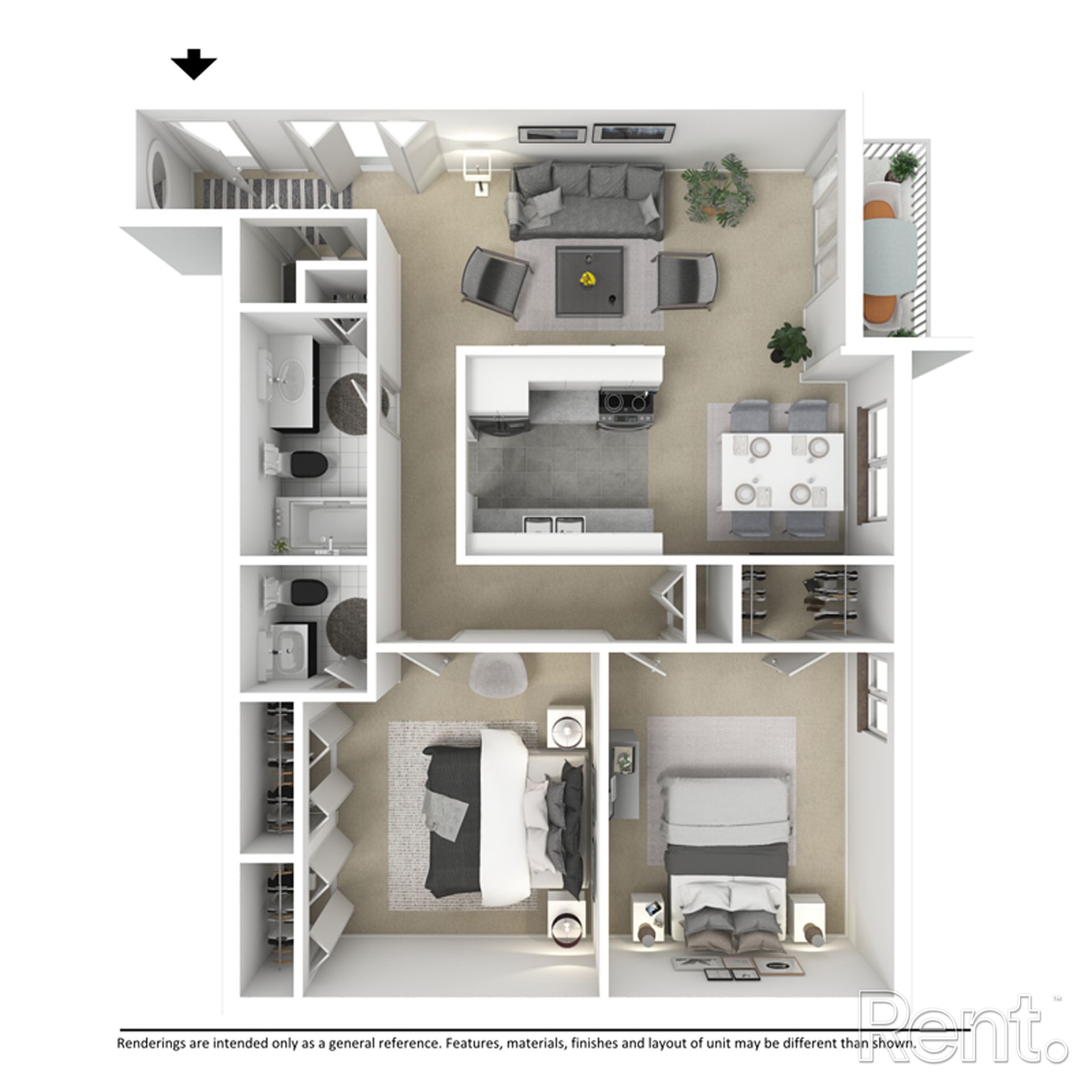 Floor plan 3D - Apt 233