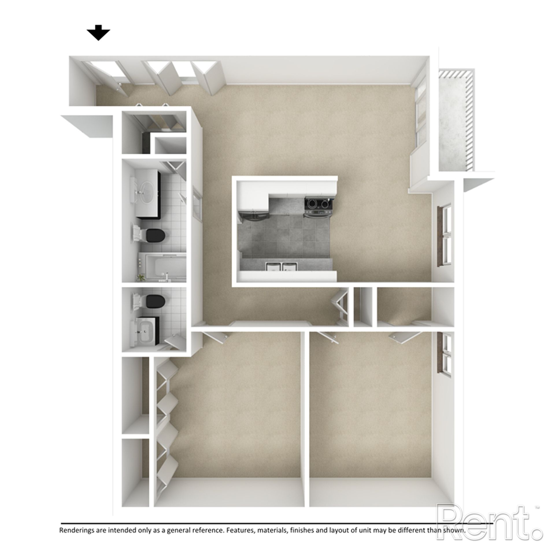 Floor Plan 3D- apt 322
