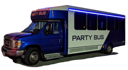 Party bus with stripper dance pole