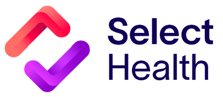 Select Health logo: abstract shape in red, orange, and purple with the words "Select Health".