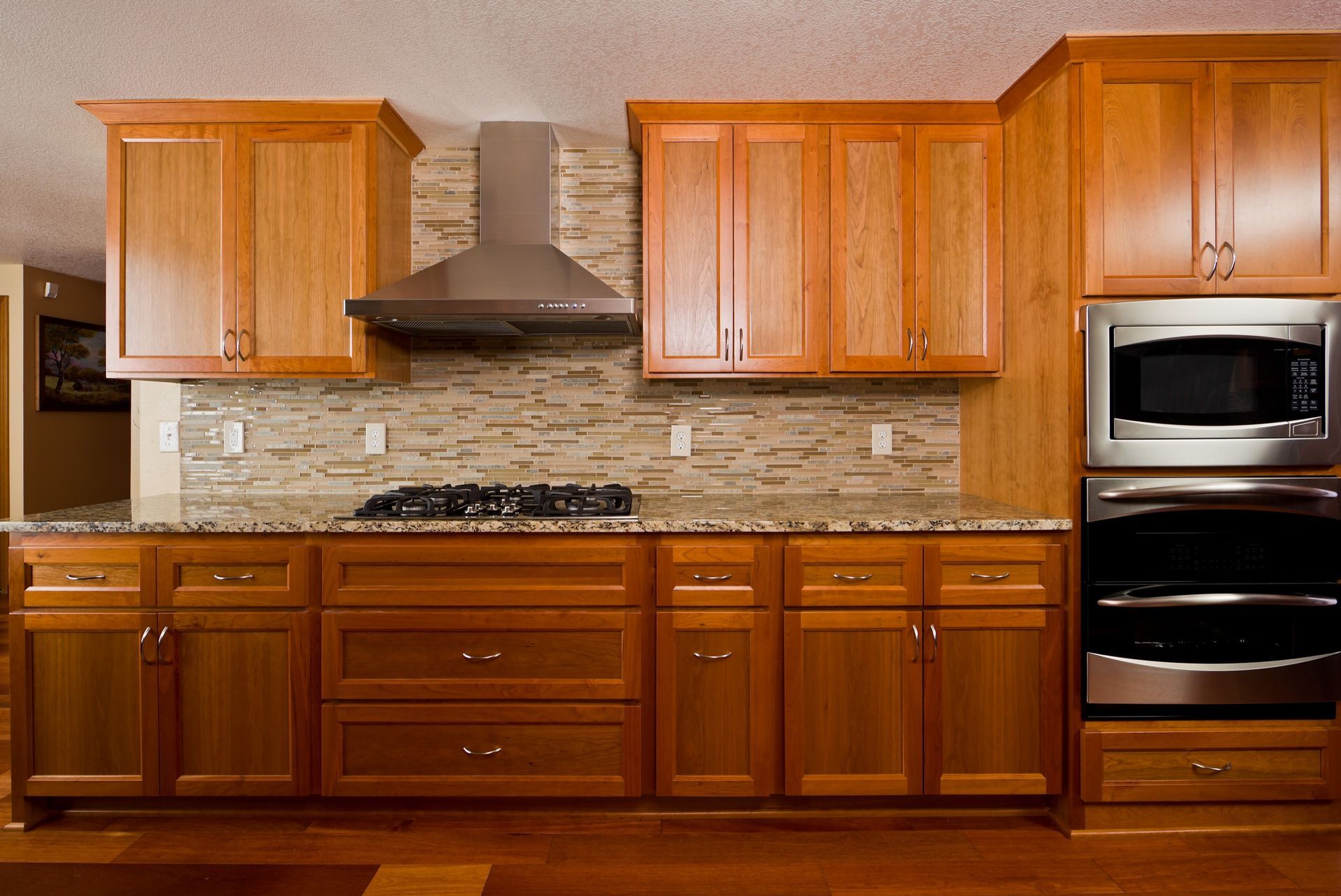 a kitchen is being remodeled and the cabinets are being installed