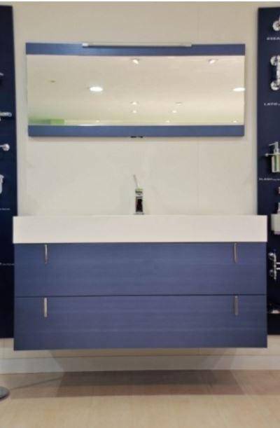 mobile da bagno bianco e blu