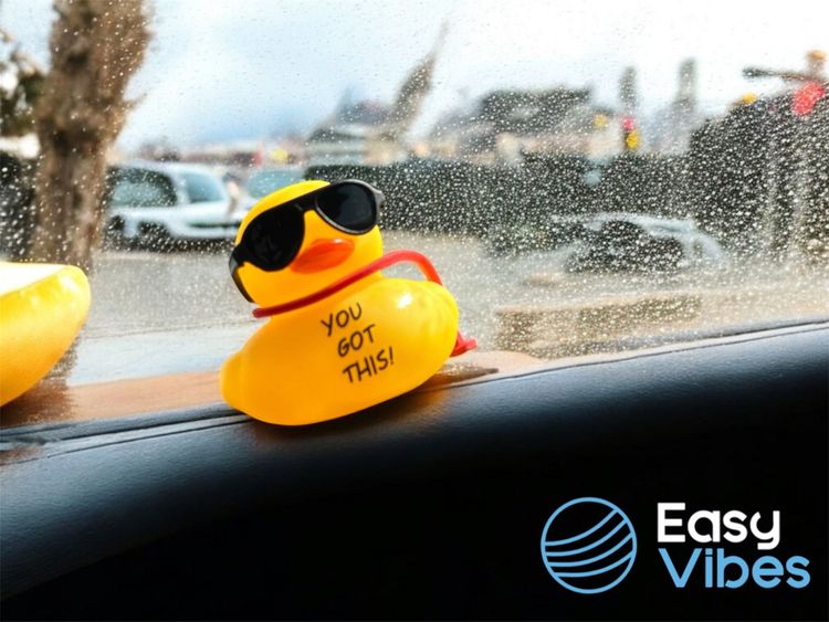 Image showing a yellow rubber ducky wearing sunglasses and the words 