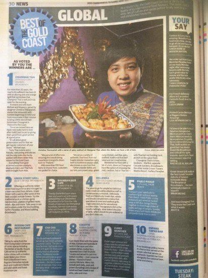 Best Of The Gold Coast Award — Broadbeach, QLD — Chiangmai Thai Restaurant