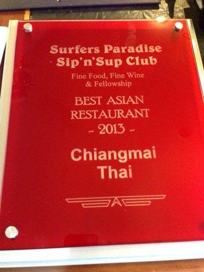 Best Asian Restaurant Award — Broadbeach, QLD — Chiangmai Thai Restaurant