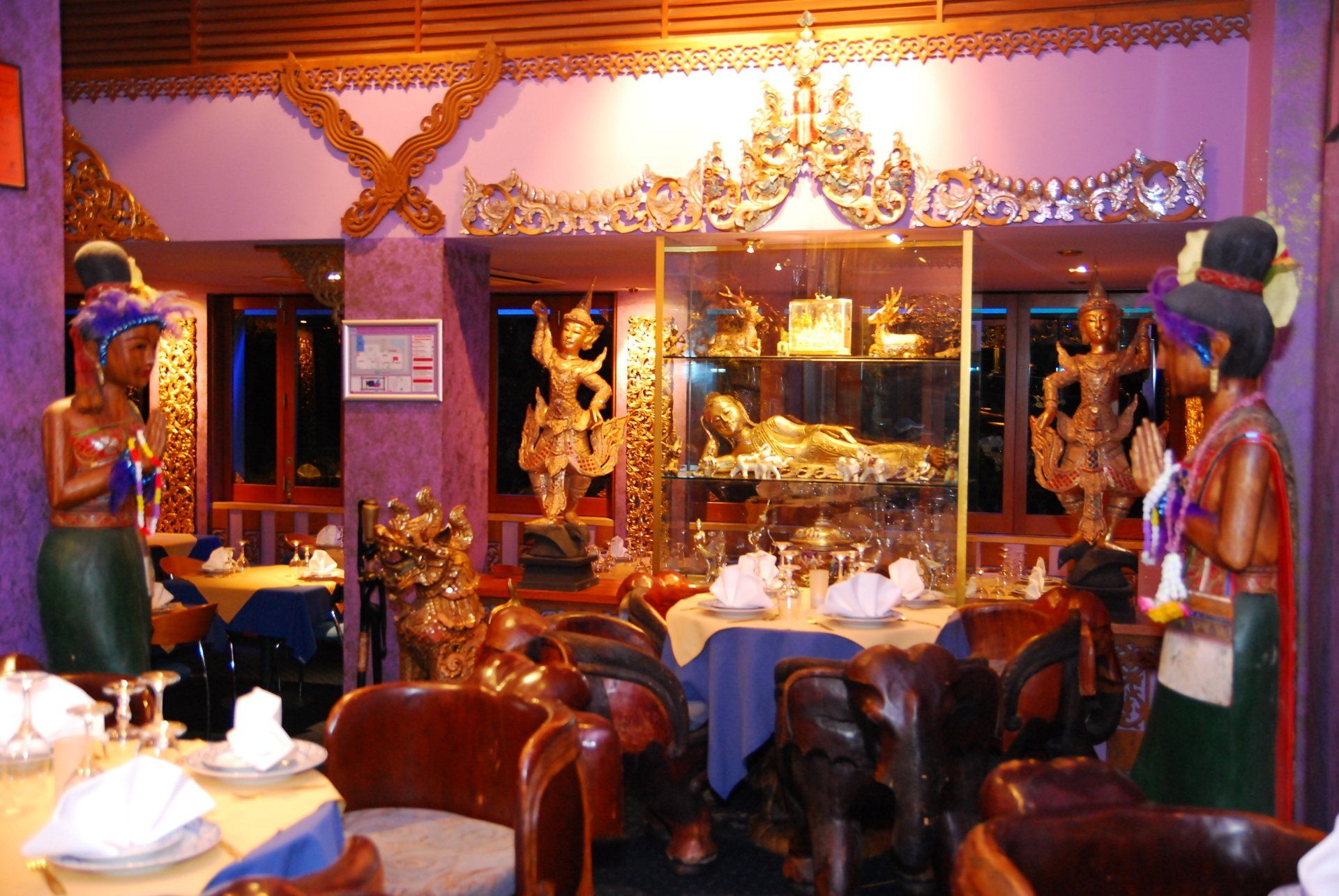 Dining Area With Buddha Statues — Broadbeach, QLD — Chiangmai Thai Restaurant