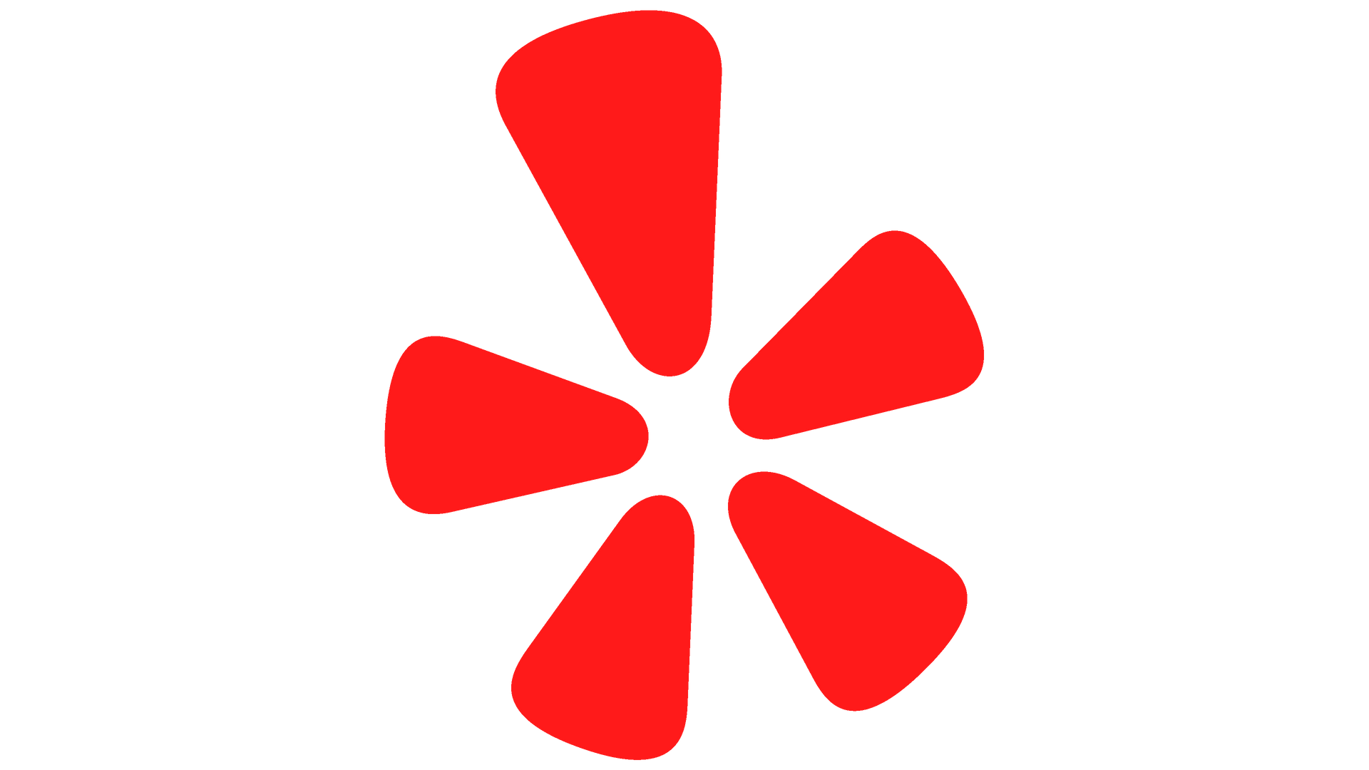 Yelp logo, red starburst shape.