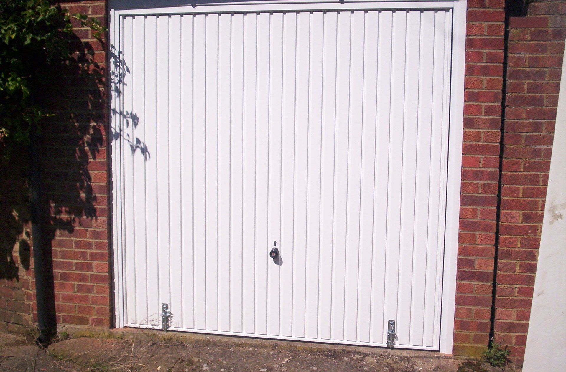 White garage door