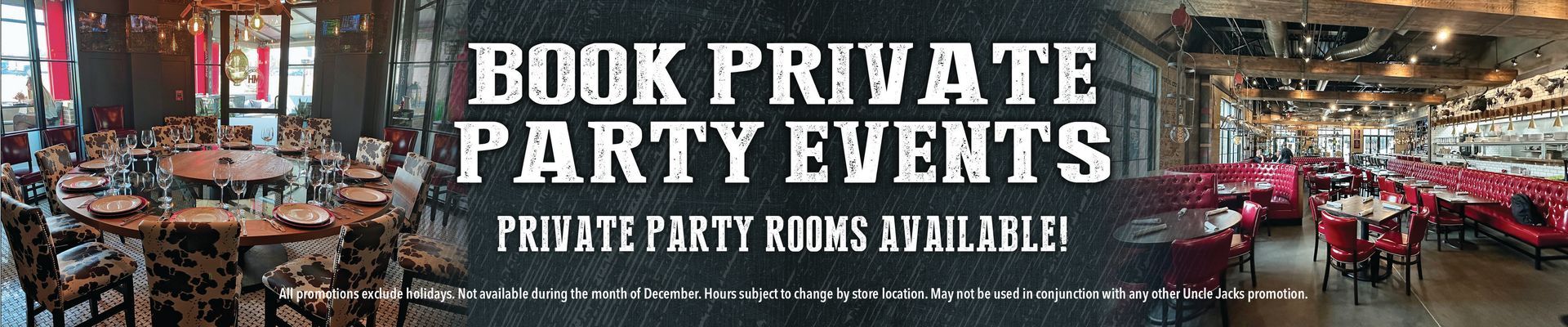 Private Party Rooms Available at Uncle Jacks