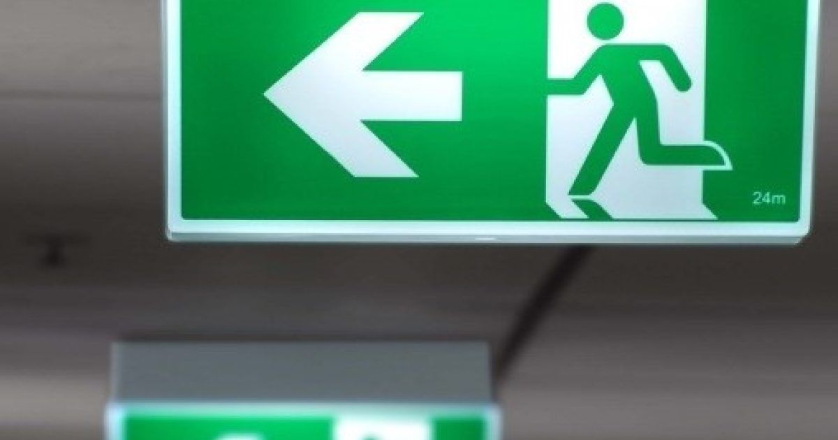 Fire Exit with Emergency Exit Sign — Fire Protection Services in Goonellabah, NSW