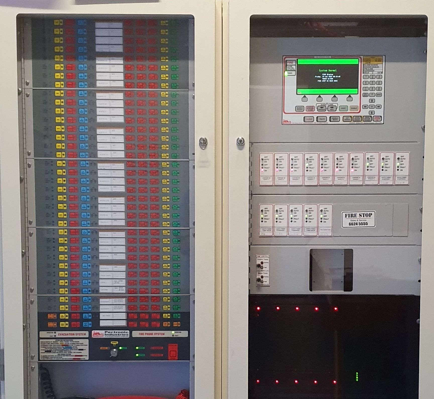 Man Pointing at Fire Indicator Panels — Fire Protection Services in Goonellabah, NSW