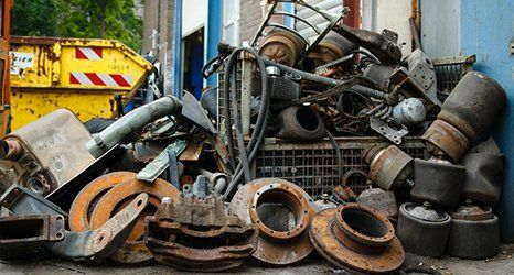 metal and factory waste accumulated