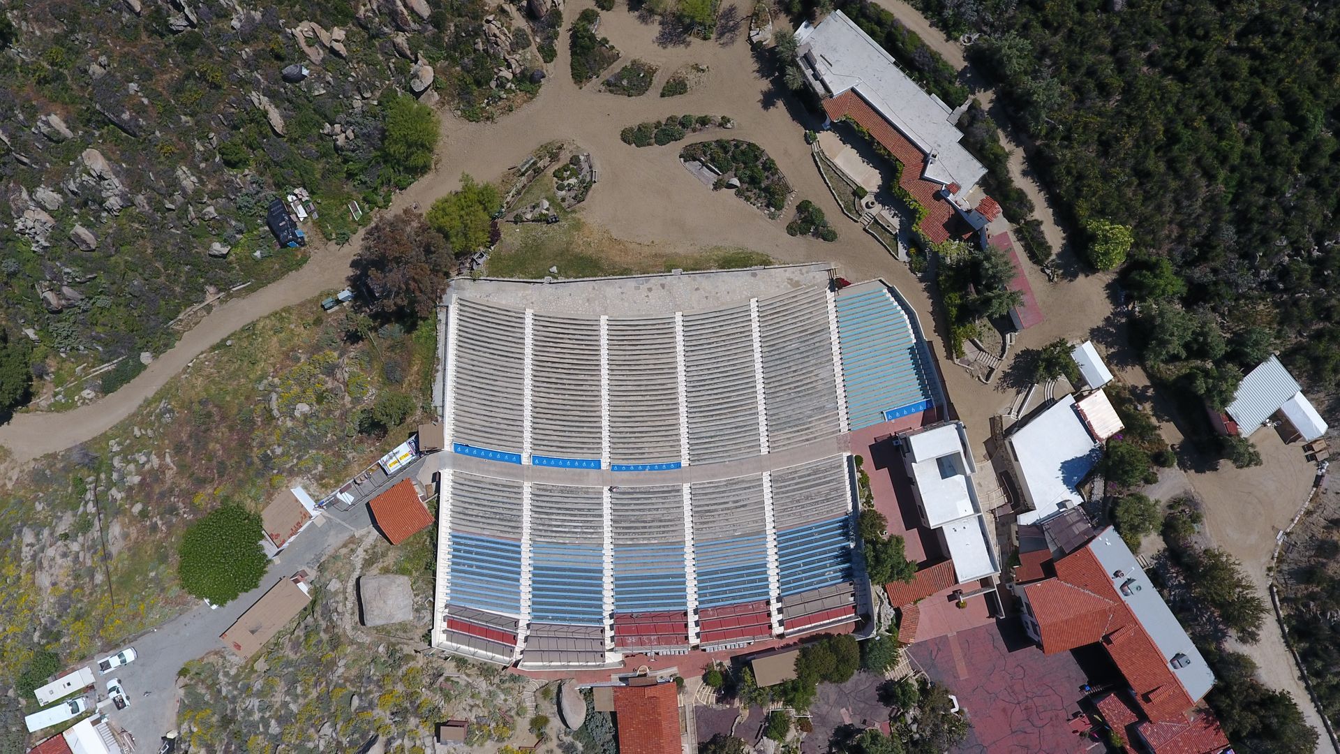 Drone photo of the Ramona Bowl Amphitheatre 2024