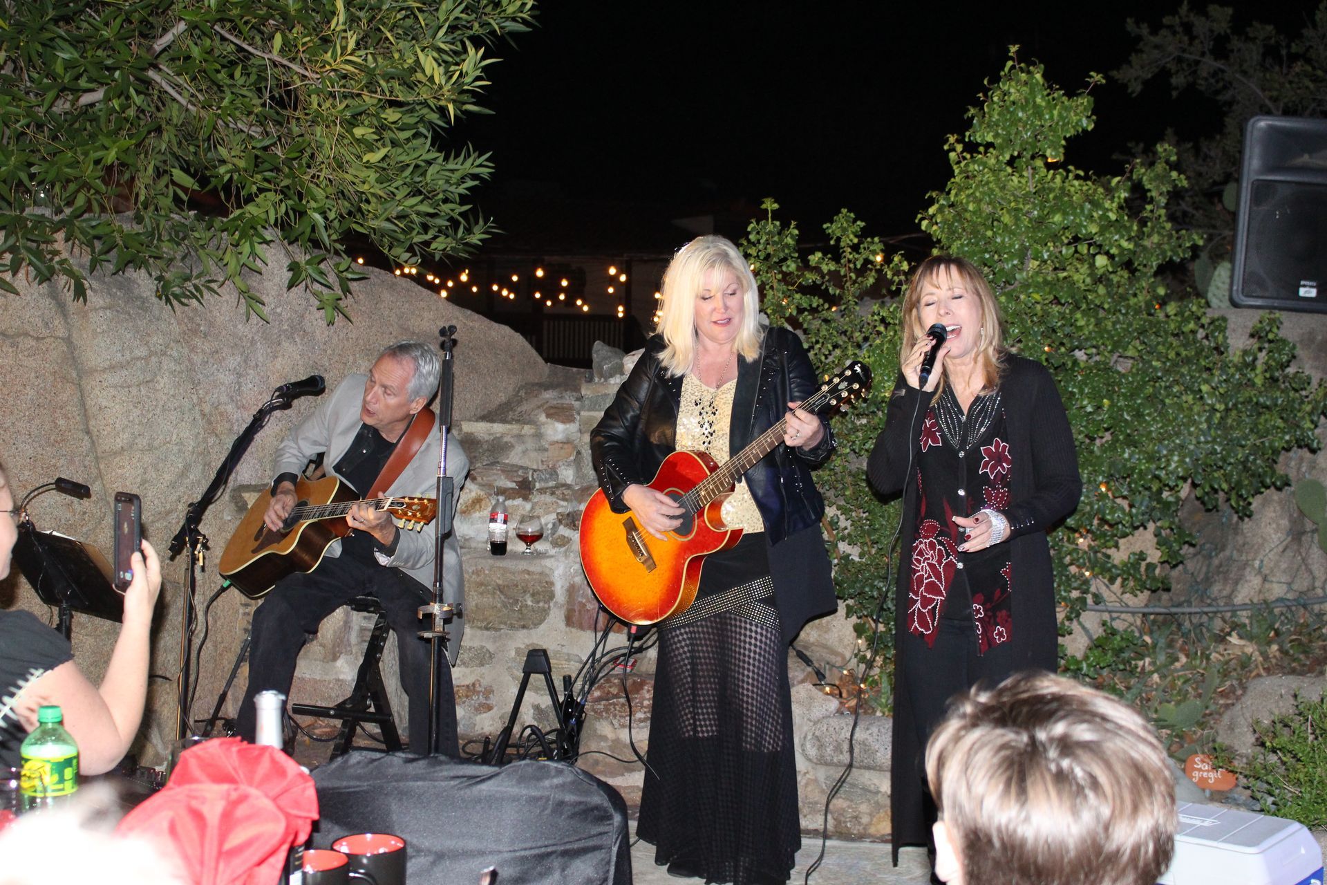 Photo of musicians playing at a private event in the Courtyard of The Ramona Bowl Amphitheatre