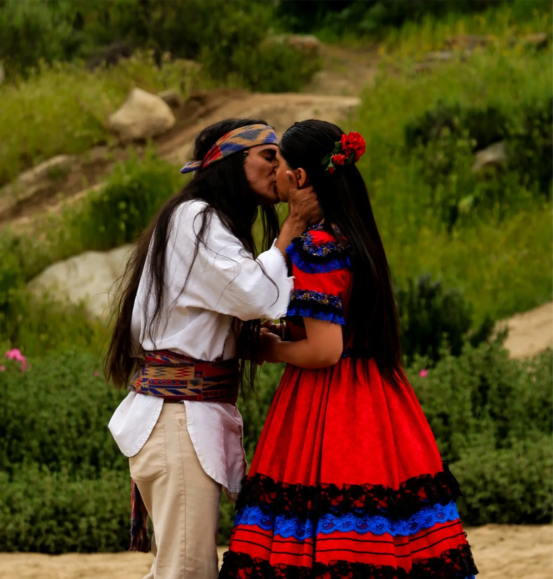 Photo of Ramona and Alessandro from a scene in the play 