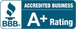 An accredited business bbb a+ rating logo