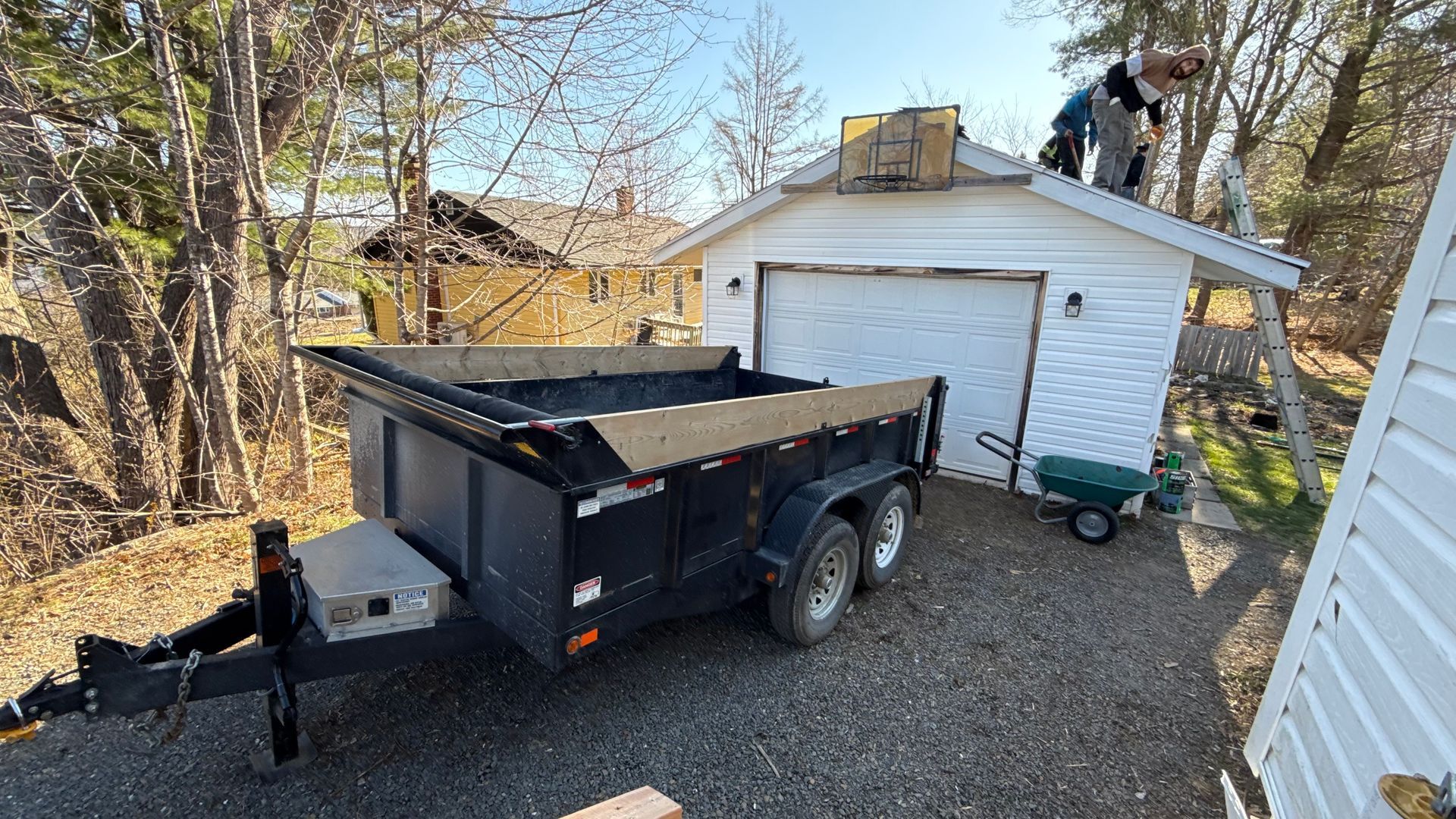 Construction clean with dump trailer