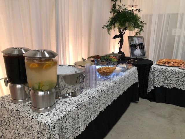 catered buffet with drinks