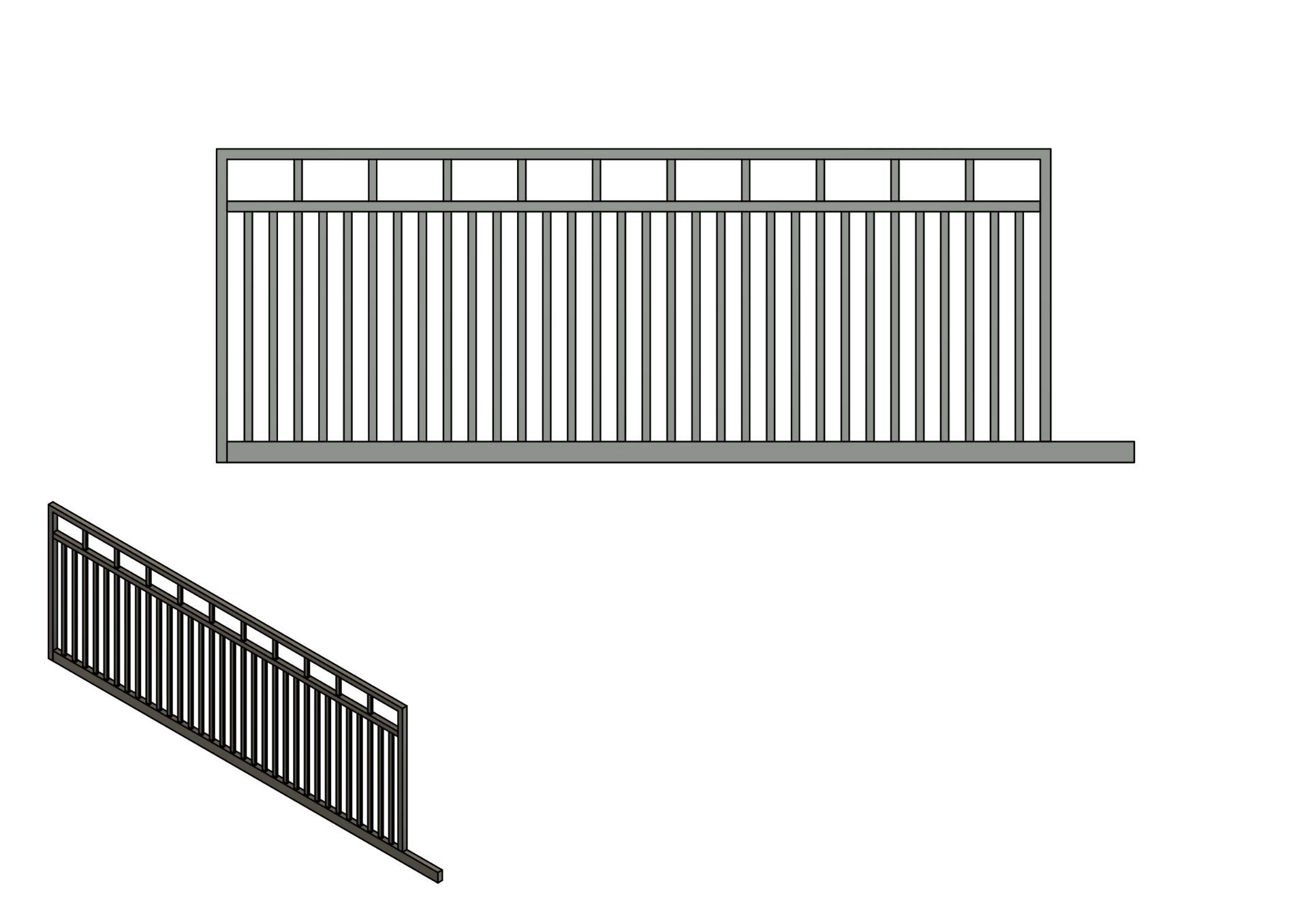 A drawing of a sliding gate.