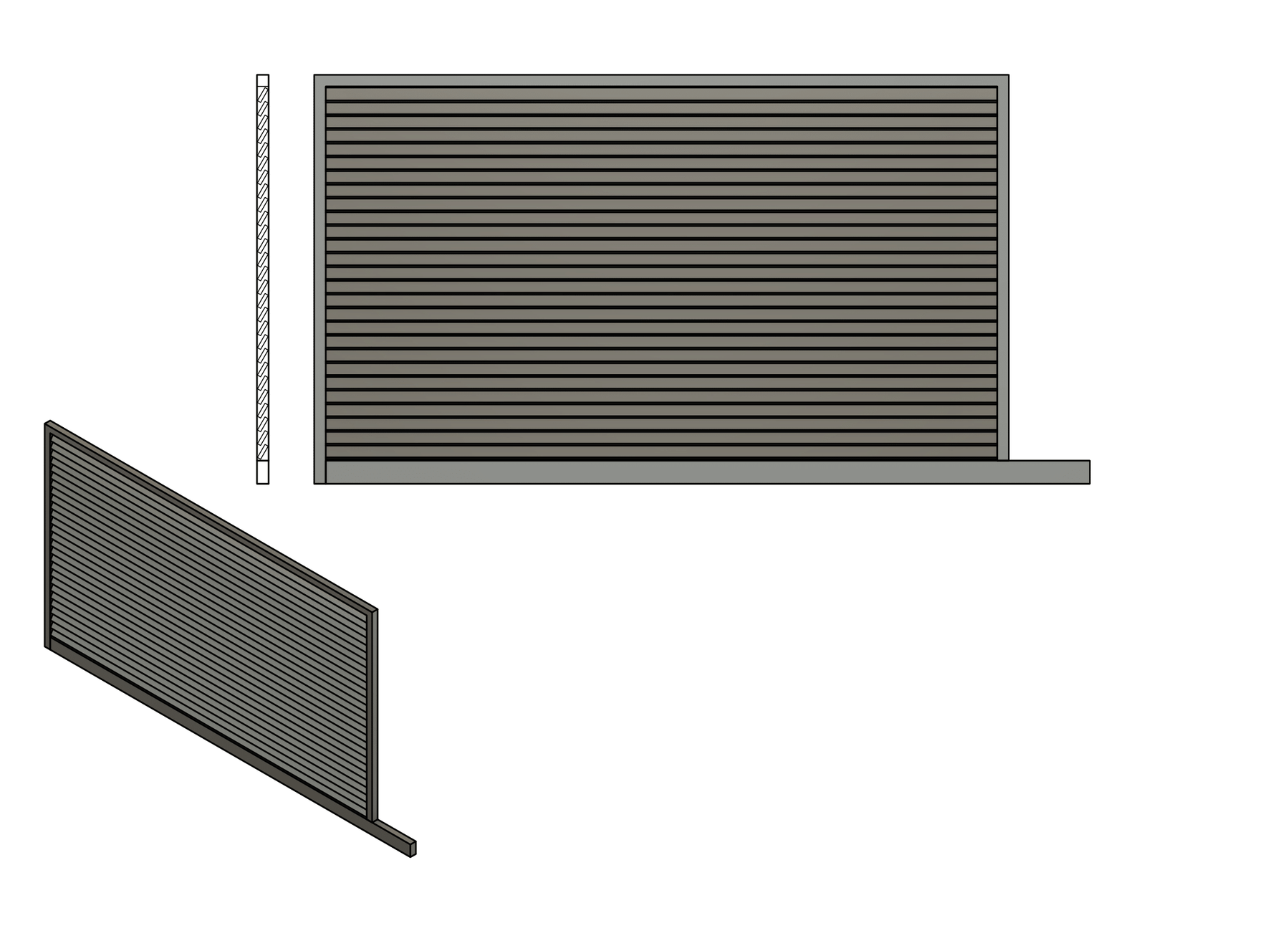 A black and white drawing of a gate.